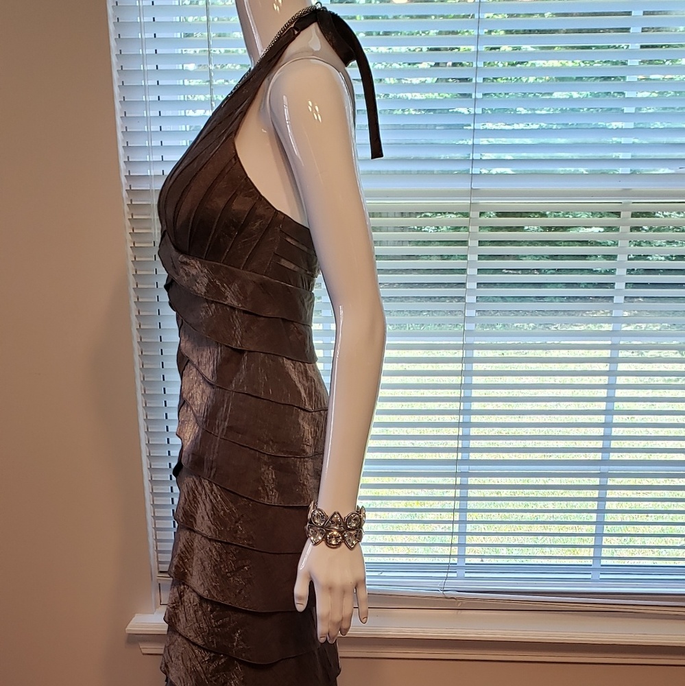 Cache Shimmering Ruffled Cocktail Dress Size 4 - Picture 2 of 8